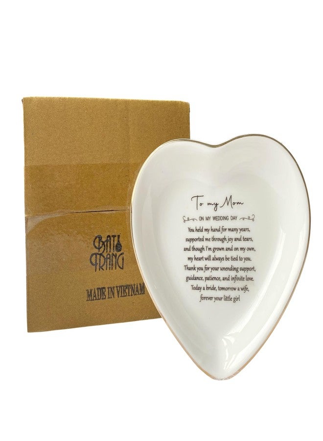 BAT TRANG Ceramic Ring Dish, Mother Of The Bride Gifts From Bride,To My Mom On My Wedding Day Jewelry Dish, Gifts For Mom, Mother Gifts From Daughter, Gift for Mom, Wedding Gifts (Wedding) - Image 1