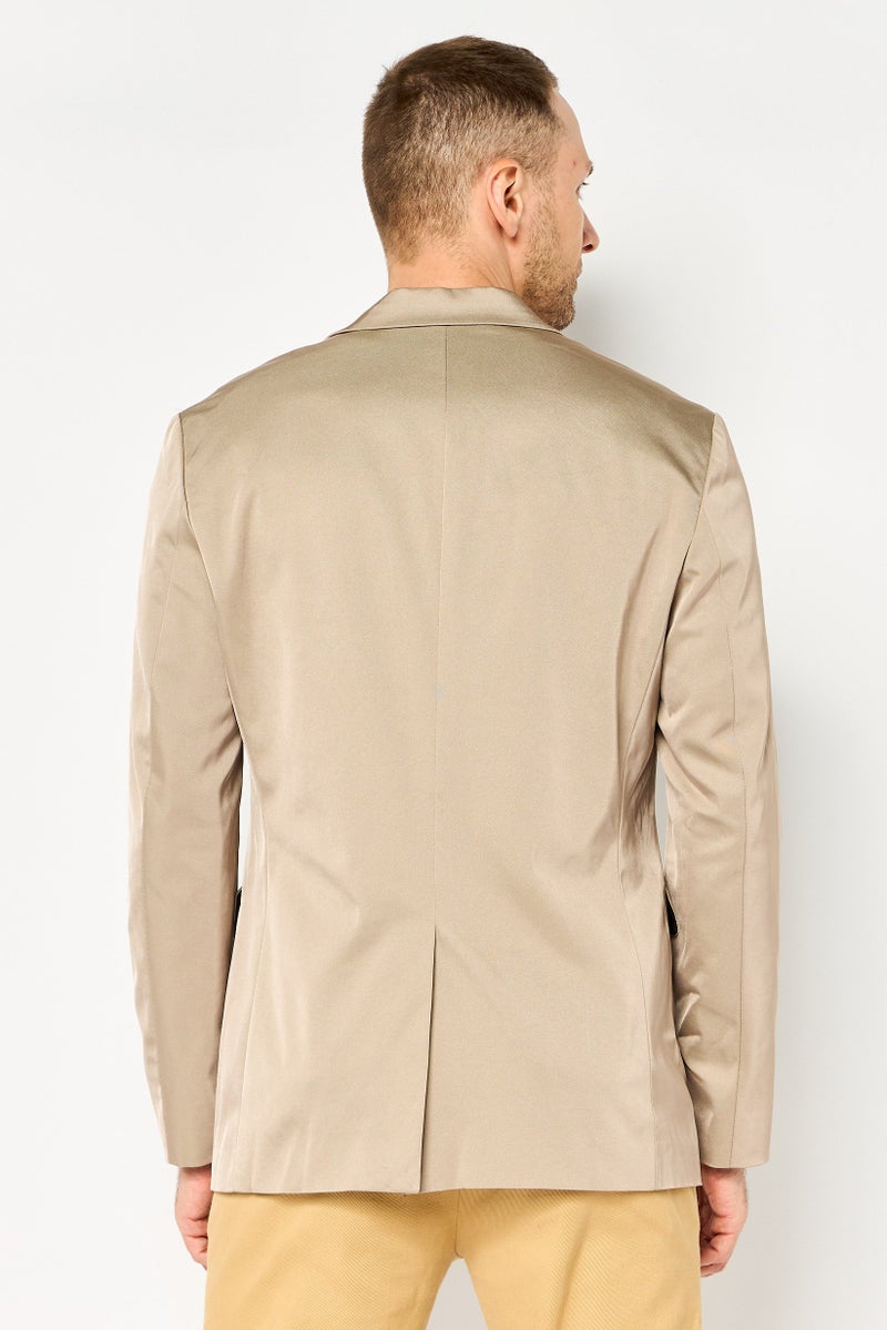 SELECTED Men Regular Fit Solid Casual Blazer, Tan - Image 4