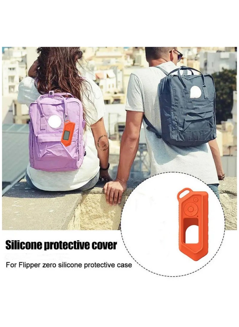 Generic - 1pcs Silicone Protective Case with Portable Hook for Flipper Zero Full Coverage, Shockproof, Scratch-Resistant, Lightweight & Stylish Design (Orange) - Image 1
