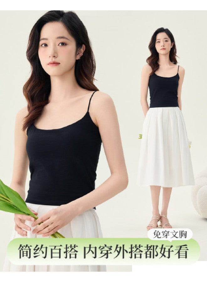 MIIOW U-Neck Thin Straps High Elasticity Padded Back-Smoothing Camisole Undershirt - Image 1