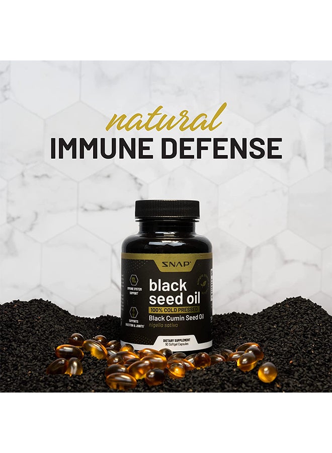 سناب للمكملات الغذائية زيت الحبة السوداء المعصور على البارد بنسبة 100٪ لدعم المناعة ، والتخلص من السموم ، وتخفيف الالتهابات ، وصحة الجلد والشعر والمفاصل | 90 كبسولة هلامية مكمل غذائي - Image 3