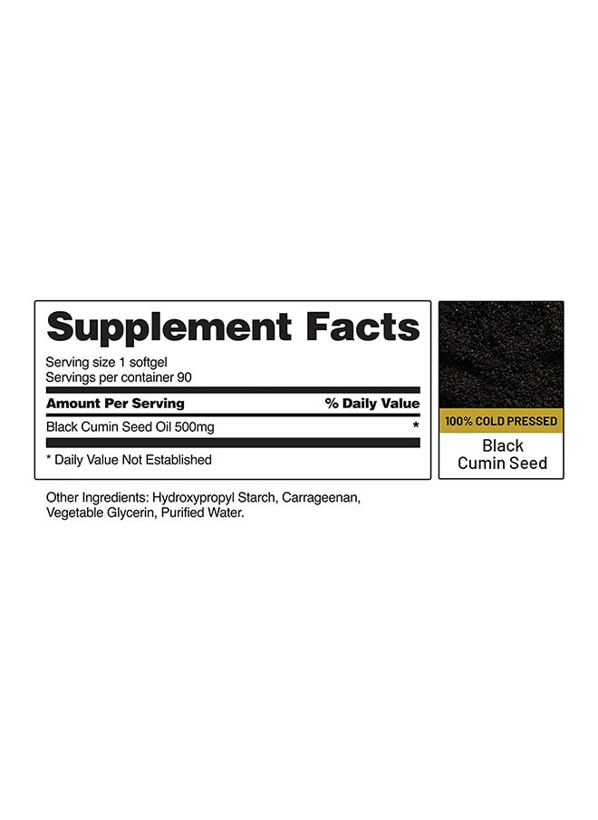 SNAP SUPPLEMENTS - Black Seed Oil, 100% Cold Pressed Black Cumin seed oli, Nigella Sativa Immune System Support,Supports Joint Health,Nourishes Skin & Hair Dietary Supplement - 90 Softgel Capsules - Image 1