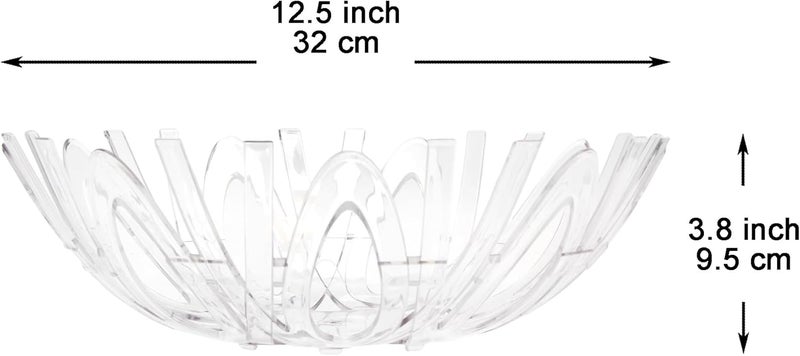 Youngever 2 Pack 125 Inch Large Fruit Bowl Plastic Fruit Basket Lightweight Fruit Bowl Shatterproof Countertop Fruit Basket Modern Design - Image 2