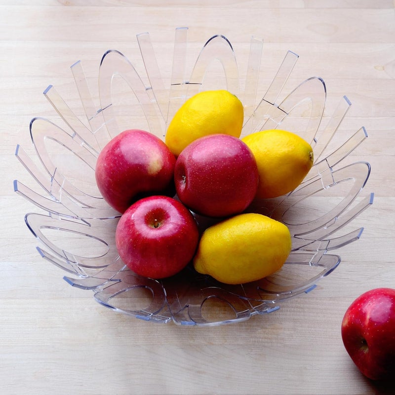 Youngever 2 Pack 125 Inch Large Fruit Bowl Plastic Fruit Basket Lightweight Fruit Bowl Shatterproof Countertop Fruit Basket Modern Design - Image 4