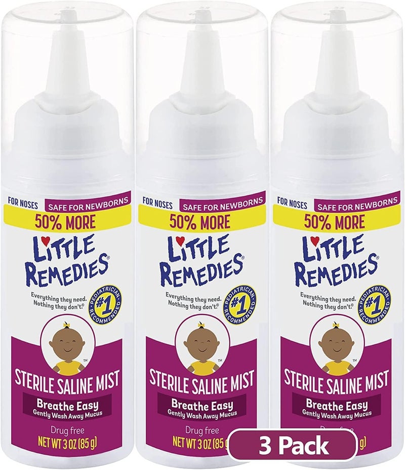 Little Remedies Sterile Saline Nasal Mist | Safe for Newborns | 2 FL OZ | 3 Pack - Image 1