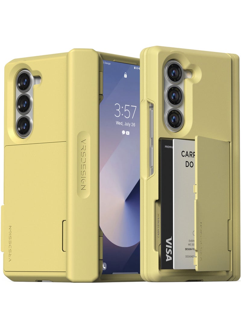 VRS Design Terra Guard Modern GO Samsung Galaxy Z Fold 6 Case Cover Wallet (2024) with [2 Card Holder] Compartment & [Hinge Protection] - Cream  - Image 1