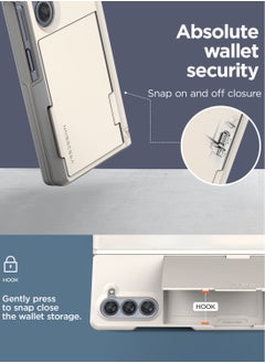 VRS Design Terra Guard Modern GO Samsung Galaxy Z Fold 6 Case Cover Wallet (2024) with [2 Card Holder] Compartment & [Hinge Protection] - Cream  - Image 4