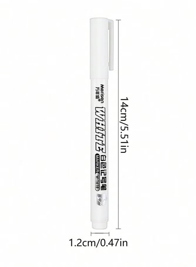 12 Pack White Graffiti painting pen,Marker,1mm Extra Fine Tip White Paint Marker Permanent for Various surface DIY creations(White) - Image 2