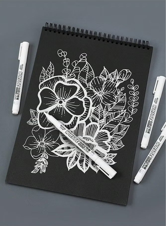 12 Pack White Graffiti painting pen,Marker,1mm Extra Fine Tip White Paint Marker Permanent for Various surface DIY creations(White) - Image 5