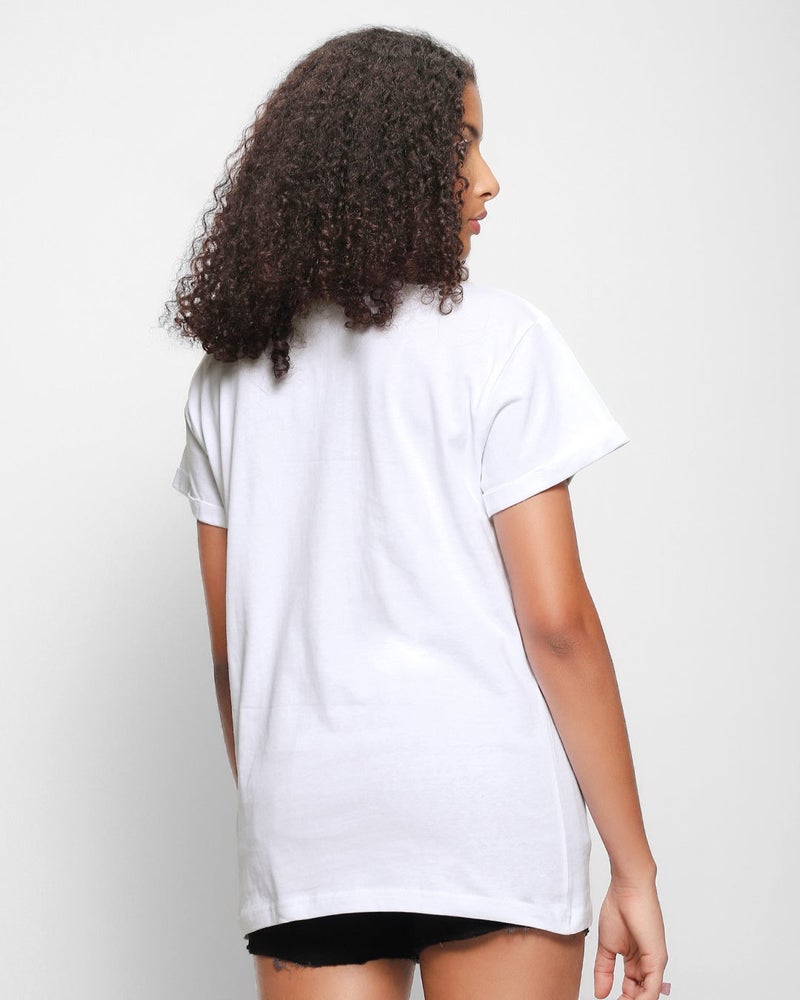 bewakoof Women's White Boyfriend T-shirt - Image 3