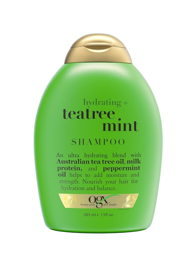 أو جي إكس شامبو مرطب بزيت شجرة الشاي والنعناع - خالي من الكبريتات - 385 مل - Image 1