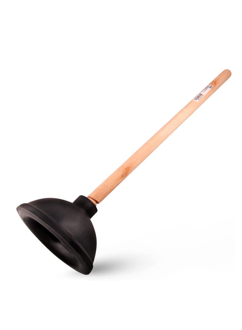 ABBASALI Toilet Plunger With Long Wooden Handle  - Image 1