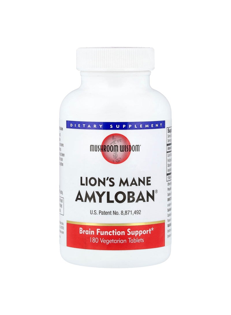 Lion's Mane Amyloban®, 180 Vegetarian Tablets
