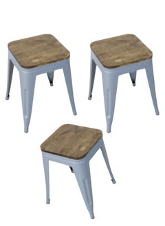 SMART HOME Dining chairs set consisting of 4 chairs, single chair with wood seat and sturdy steel bases for dining room/kitchen  - Image 2
