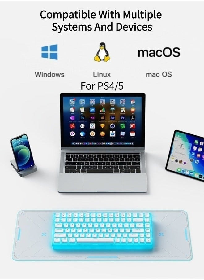 يوارب كينج - 84 مفتاح RGB الأحمر مفتاح لوحة المفاتيح لعبة 75 ٪ ميني السلكية مقاوم للماء 16M RGB لون لوحة المفاتيح الميكانيكية ، ومناسبة للاعبين لعبة - Image 1