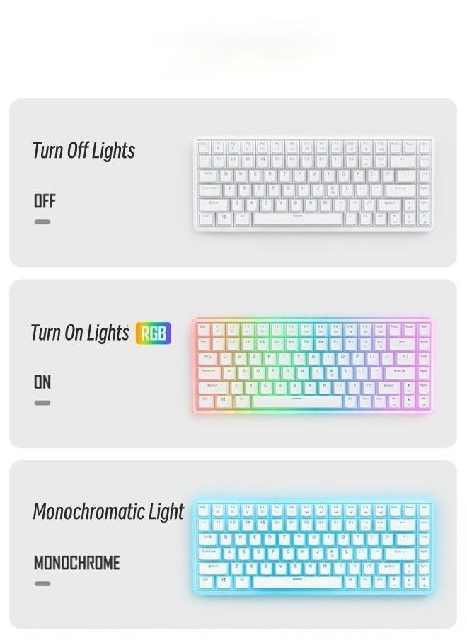 يوارب كينج - 84 مفتاح RGB الأحمر مفتاح لوحة المفاتيح لعبة 75 ٪ ميني السلكية مقاوم للماء 16M RGB لون لوحة المفاتيح الميكانيكية ، ومناسبة للاعبين لعبة - Image 1