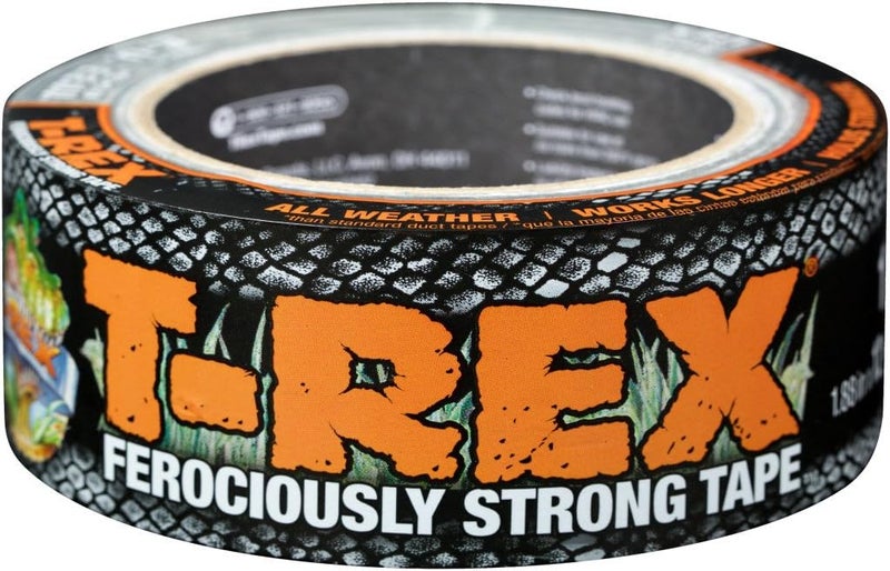 تي-ريكس شريط T-REX فائق القوة، شريط لاصق مع طبقة مقاومة للأشعة فوق البنفسجية ومقاومة للماء للخشب والطوب والخرسانة وغيرها، 12 ياردة × 1.88 بوصة، رمادي معدني داكن، 1 لفة (241309) - Image 1