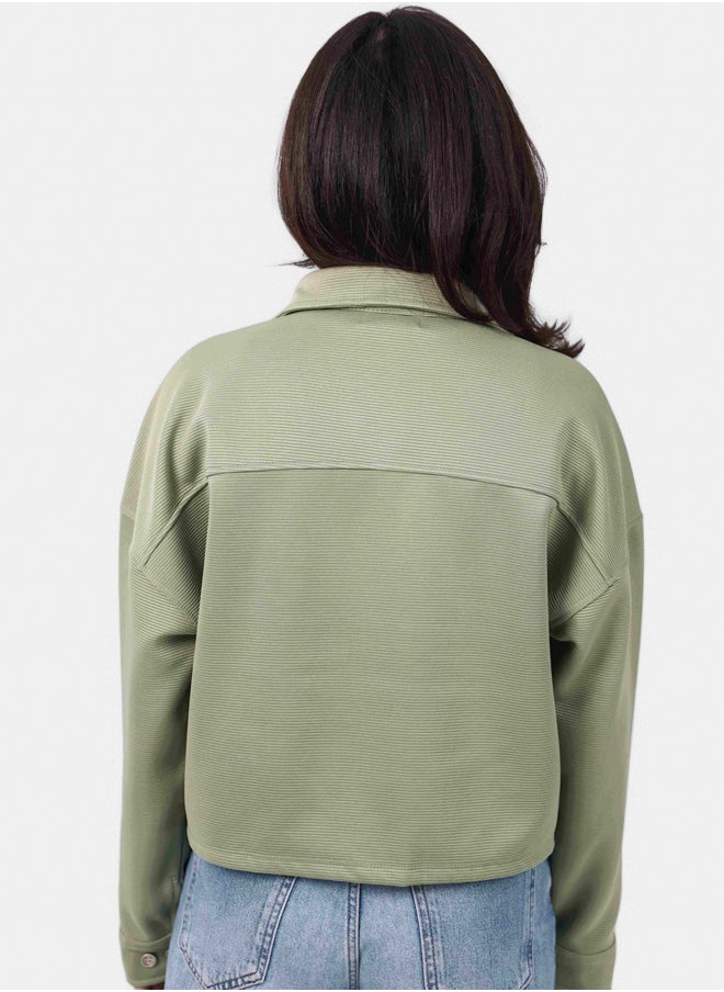 SHECHICK Shechick Cardone Mint Crop Shirt  - Image 3