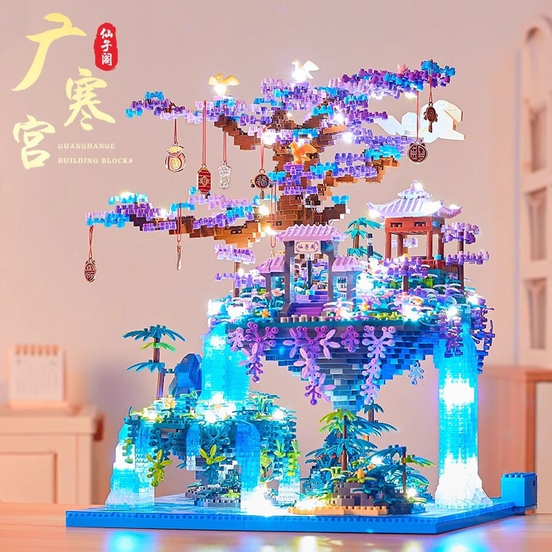 Chinese Style Blocks Compatible Lego Blocks Peach Blossom Pool Building Micro Particles Difficulty Diy Handmade Gift Toys - Image 3