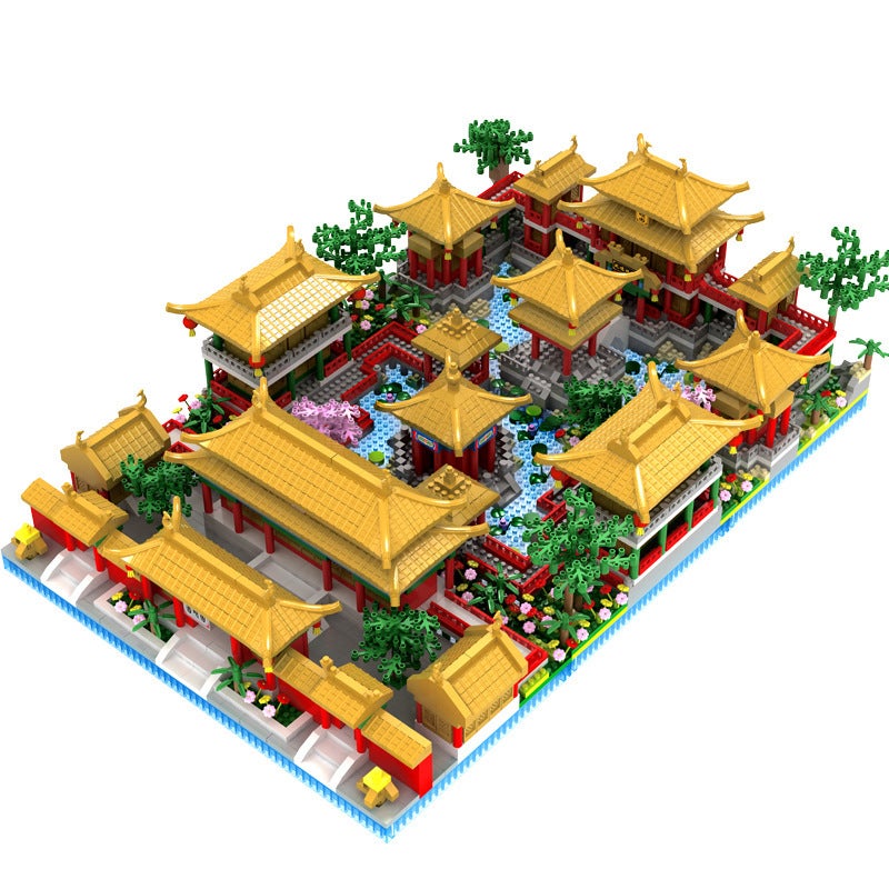 Chinese Style Blocks Compatible Lego Blocks Peach Blossom Pool Building Micro Particles Difficulty Diy Handmade Gift Toys - Image 5