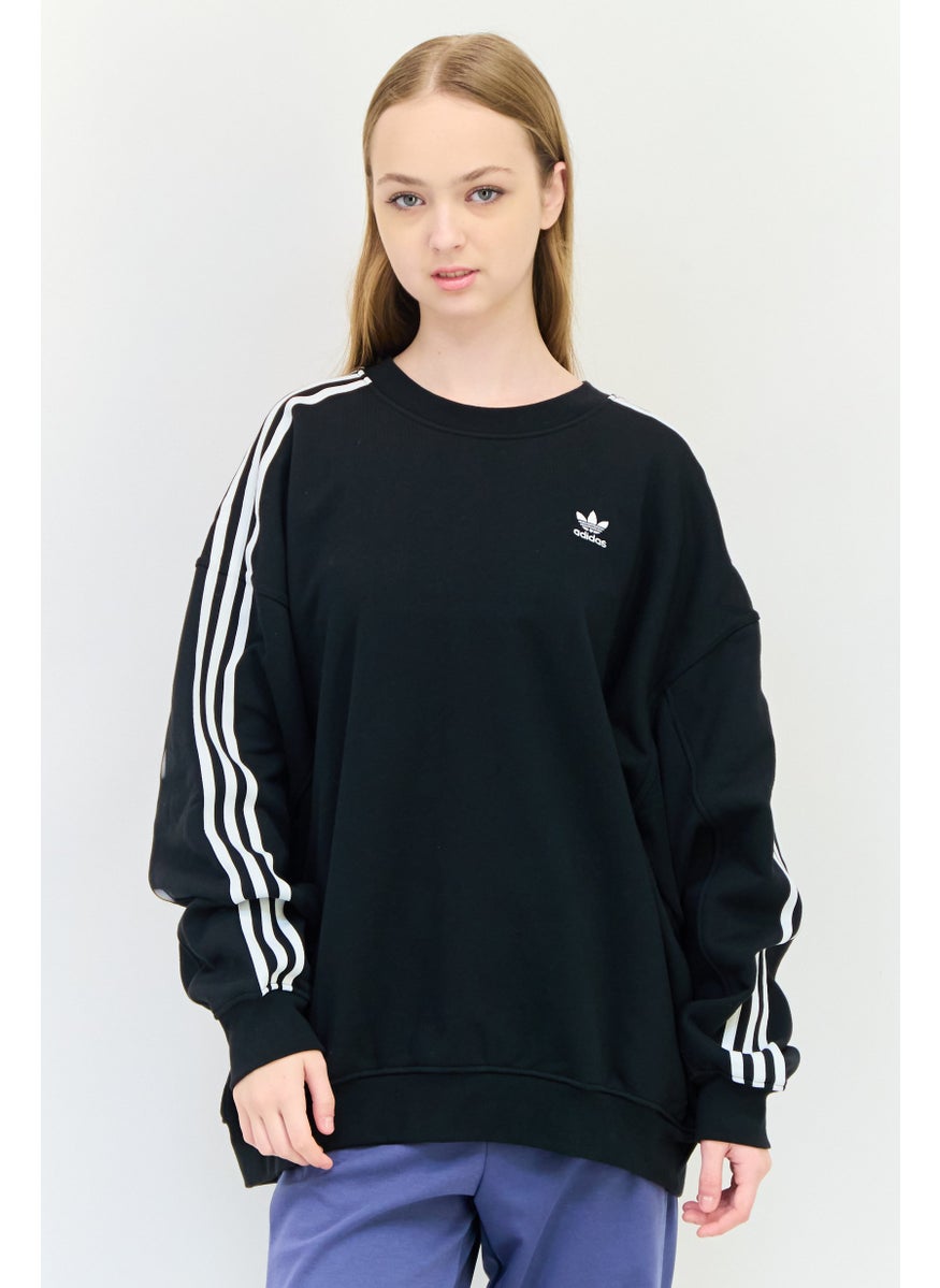 adidas Originals Women Sportswear Fit Long Sleeve Outdoor Sweatshirt, Black  - Image 1
