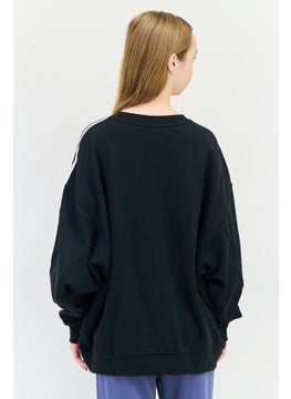 adidas Originals Women Sportswear Fit Long Sleeve Outdoor Sweatshirt, Black  - Image 4