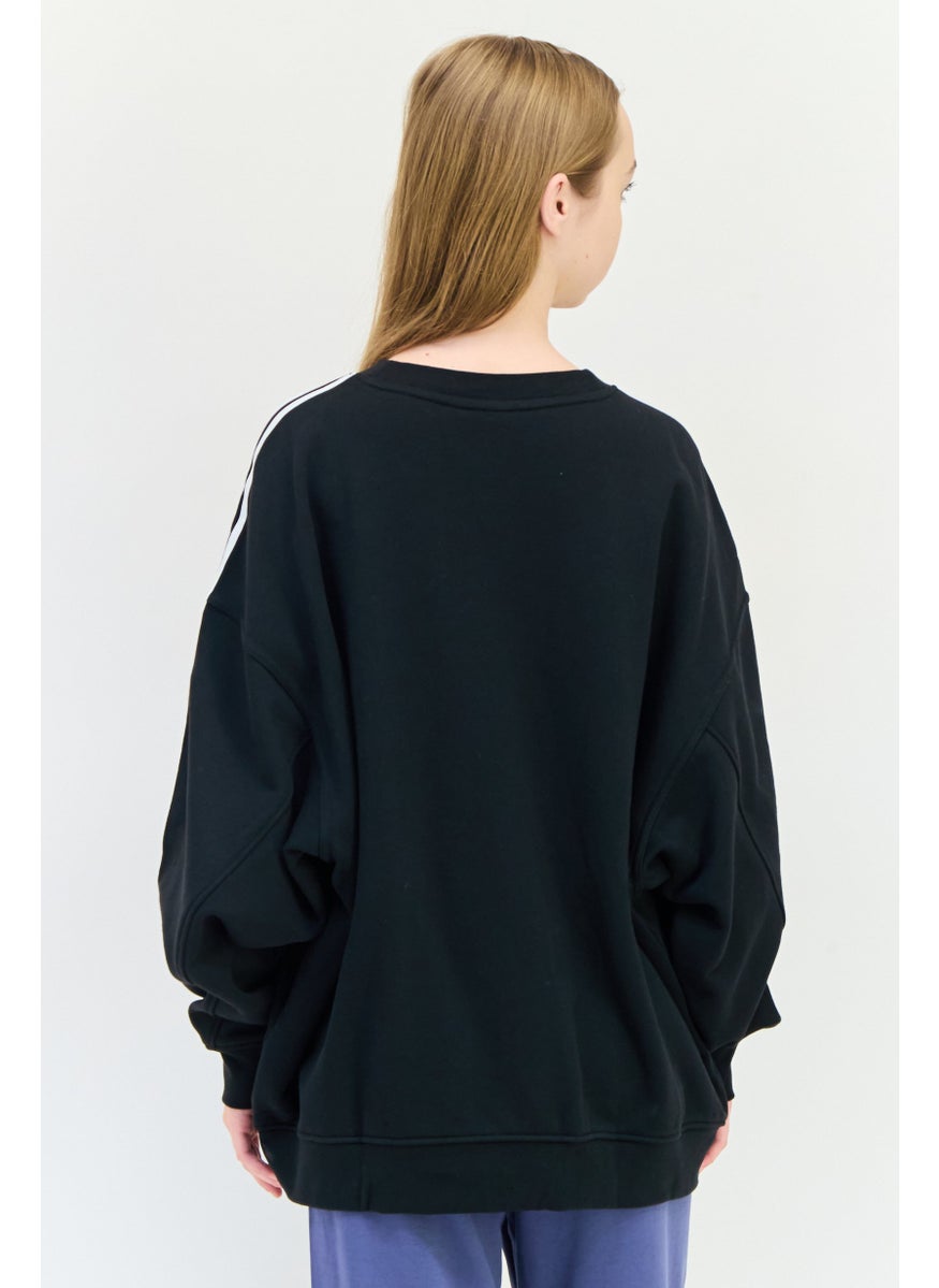 adidas Originals Women Sportswear Fit Long Sleeve Outdoor Sweatshirt, Black  - Image 4
