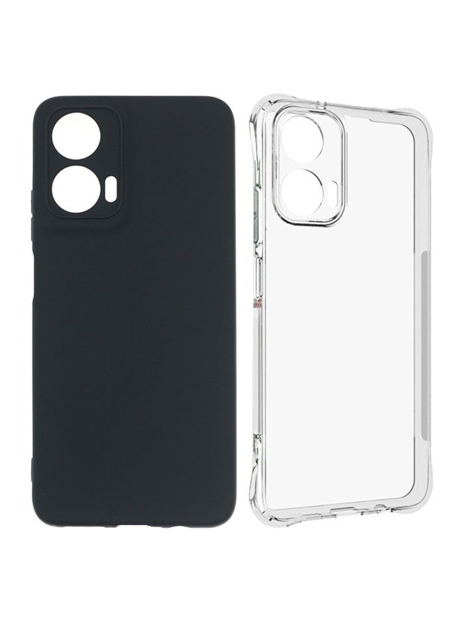 SanHu for Motorola G35 5G 2-In-1 Thin Soft Case Cover, Anti Drop Protection, Anti Fingerprint, Durable, Easy To Clean And Install, Frosted Protective Case+Transparent Four Corner Anti Drop Protective Case - Image 1