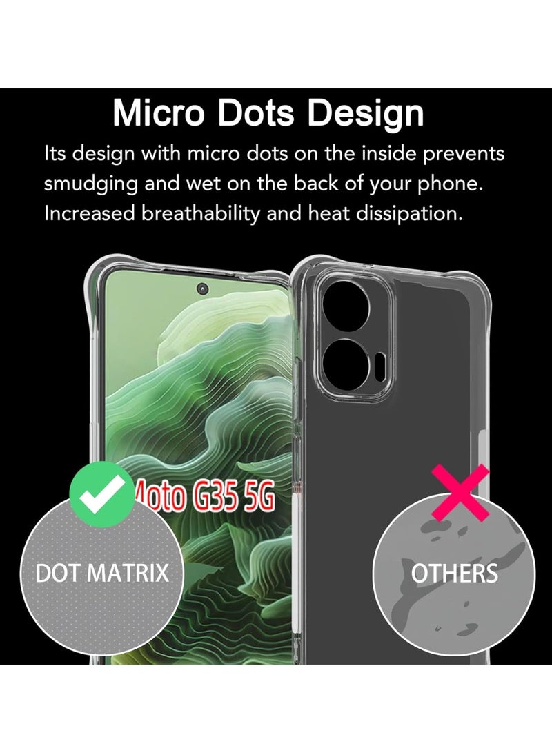 SanHu for Motorola G35 5G 2-In-1 Thin Soft Case Cover, Anti Drop Protection, Anti Fingerprint, Durable, Easy To Clean And Install, Frosted Protective Case+Transparent Four Corner Anti Drop Protective Case - Image 5