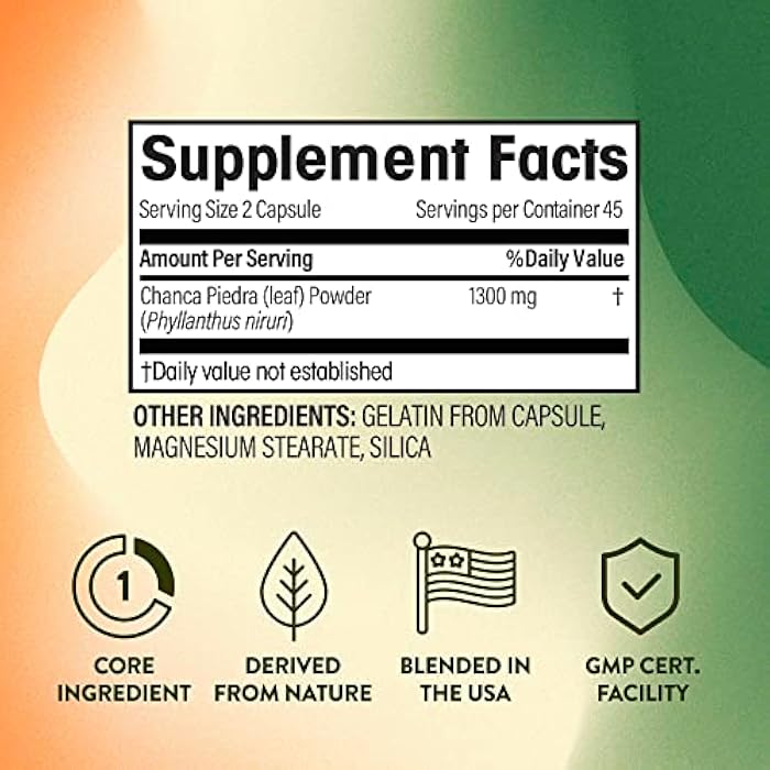 NGL Chanca Piedra Pure Stone Breaker 1,300mg - Kidney, Renal, Gallbladder Support Phyllanthus niruri - All Natural Herbal Detox Urinary Tract, Removes Impurities - 90 Capsules - Image 3