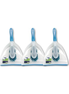 Clean & Care 3 Set Dustpan and Brush Set Durable Multi Purpose Lightweight Cleaning Solution with Stiff Bristles Ergonomic Grip Assorted Colors Efficient Cleaning Perfect for Home Office Car