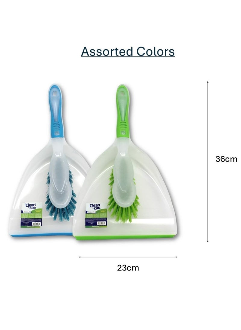 Clean and Care - Clean & Care 3 Set Dustpan and Brush Set Durable Multi Purpose Lightweight Cleaning Solution with Stiff Bristles Ergonomic Grip Assorted Colors Efficient Cleaning Perfect for Home Office Car - Image 1