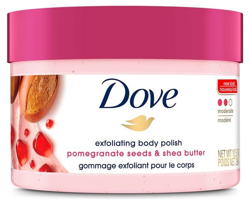 دوف مقشر جسم دوف لتقشير البشرة 10.5 أونصة، 298 جرام، بذور الرمان وزبدة الشيا لبشرة ناعمة وحريرية وتوفير تغذية دائمة، قد يختلف شكل العبوة - Image 1