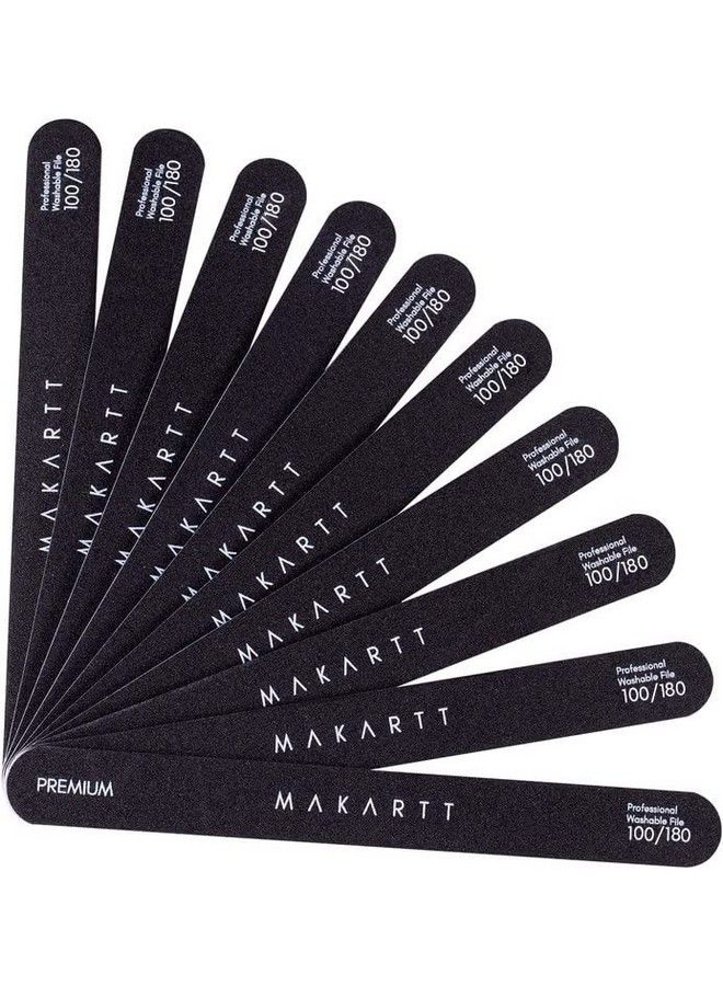 MAKARTT Nail File 100 180 Grit Emery Boards For Nails 10Pcs Nail Files Professional Washable Doubled Sides Nail File Kit For Manicure Pedicure Natural Acrylic Nails Coarse Nail File For Diy Salon Use - Image 2