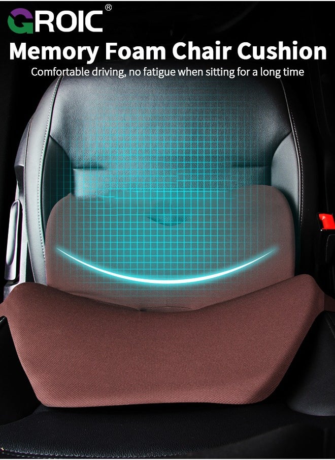 GROIC Car Seat Cushion, Memory Foam One Piece Chair Pad, Adjustable Strap Car Seat Cushion, Ergonomic Car Pillow for Driving Seat Office Chair, Hip & Back Pain Relief Lumbar Support Pillow Cushion  - Image 2