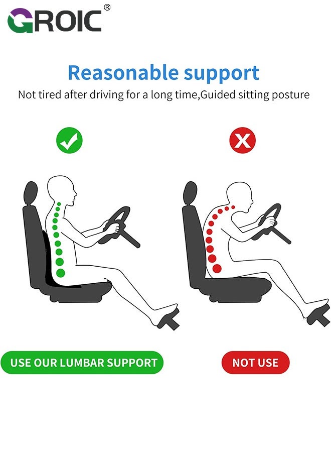 GROIC Car Seat Cushion, Memory Foam One Piece Chair Pad, Adjustable Strap Car Seat Cushion, Ergonomic Car Pillow for Driving Seat Office Chair, Hip & Back Pain Relief Lumbar Support Pillow Cushion  - Image 4