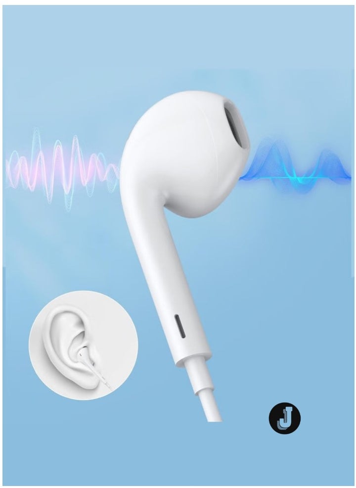 JAJEEK "USB-C Wired Earphones with Microphone – HiFi Stereo Sound, Handsfree Headphones for Android Devices, White" - Image 4