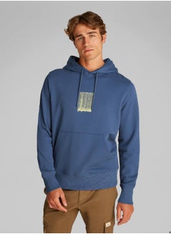 Calvin Klein Jeans Men's Brush Stroke Graphic Hoody - Cotton, Blue  - Image 1