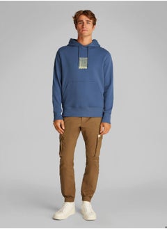 Calvin Klein Jeans Men's Brush Stroke Graphic Hoody - Cotton, Blue  - Image 4