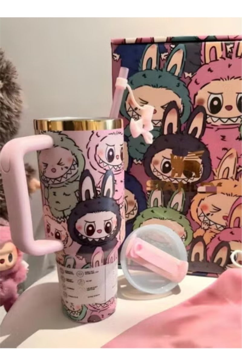 Stanley xLabubu Limited Edition Collab Tumbler-40oz Insulated Travel Cup, Cute Collectible Design - Image 2