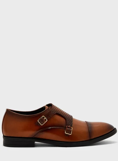 روبرت وود Textured Monk Strap Formal Slip Ons