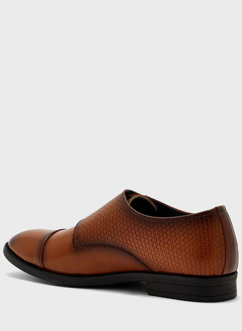 روبرت وود Textured Monk Strap Formal Slip Ons