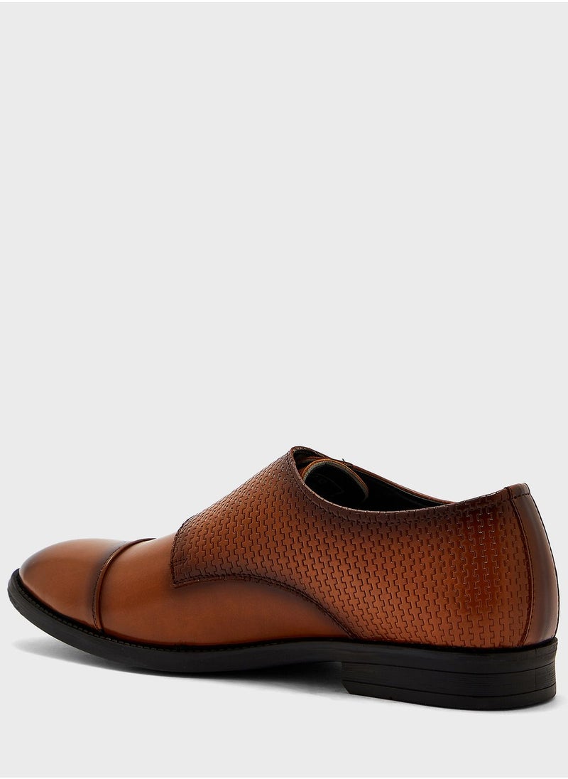 Robert Wood - Textured Monk Strap Formal Slip Ons - Image 1