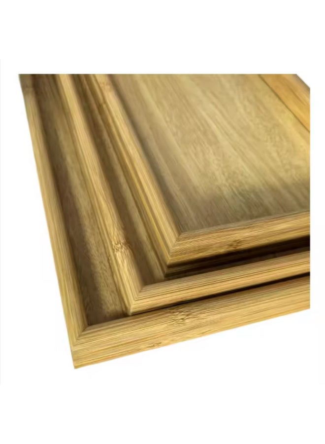 3-piece natural wood tray set, beige - Image 3