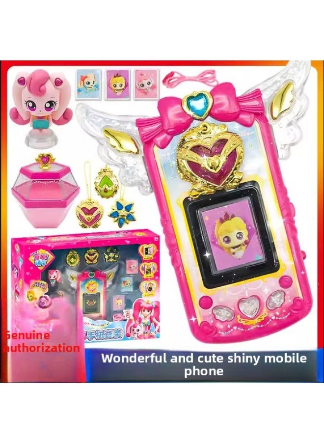 null - Wonderful And Cute Sparkling Gem Princess Mobile Phone Set Magic Key Treasure Box Heart Toy Girl Kidsren's Watch-Color:Magic Sweetheart-soft And Cute [magic Cube + Various Accessories] - Image 1