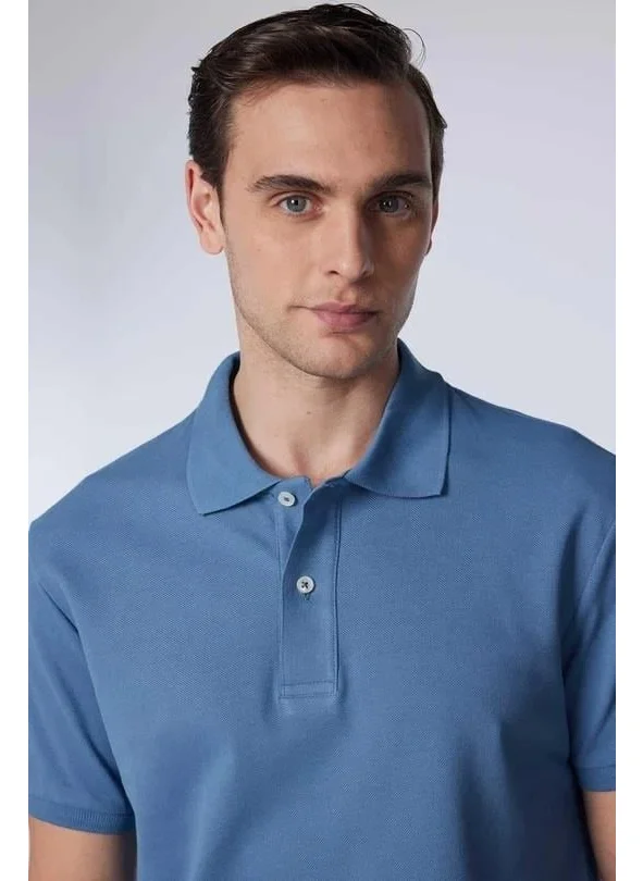 Tudors Men's Slim Fit Narrow Cut Cotton Soft Textured Cool Keeping Fabric Plain Pique Polo Collar T-Shirt