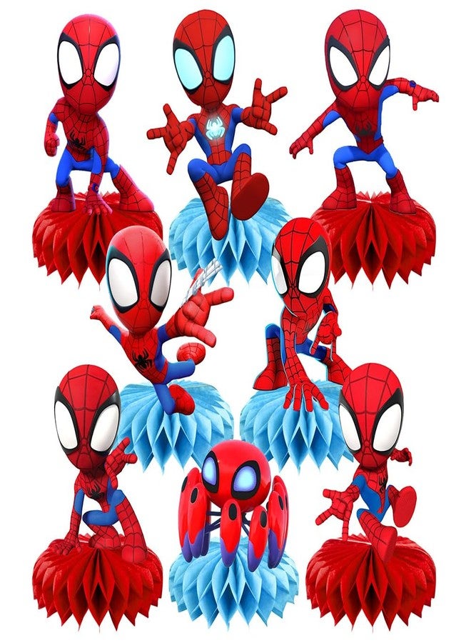 BNFUO 8Pcs Spider and Friends Honeycomb Table Centerpiece, Spider and Friends Birthday Party Supplies Table Decorations for Kids Party Decorations - Image 1