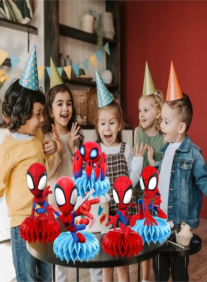 BNFUO 8Pcs Spider and Friends Honeycomb Table Centerpiece, Spider and Friends Birthday Party Supplies Table Decorations for Kids Party Decorations - Image 4
