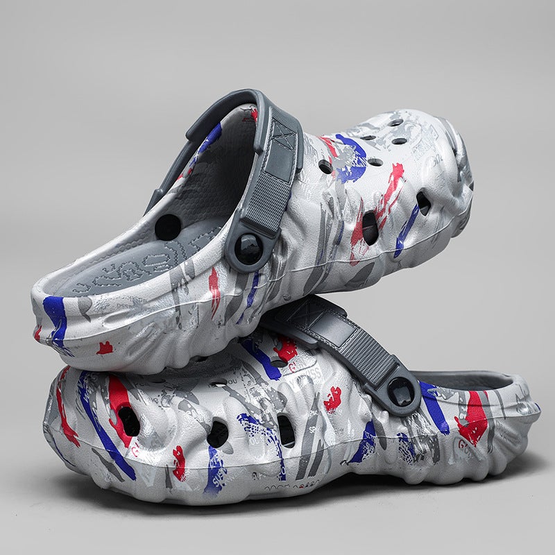 Summer Large-Size Slip-On Thick-Soled Men'S Shoes, Breathable Half-Slip Clogs, Lightweight, Comfortable Beach Shoes With A Soft Feel - Image 2