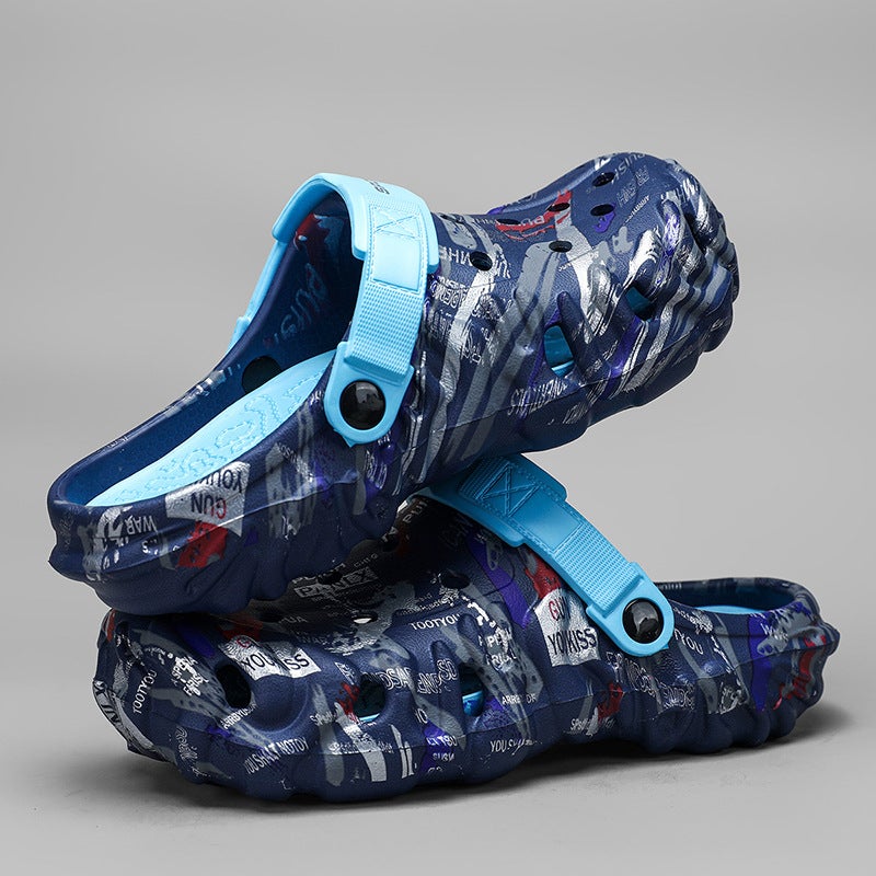 Summer Large-Size Slip-On Thick-Soled Men'S Shoes, Breathable Half-Slip Clogs, Lightweight, Comfortable Beach Shoes With A Soft Feel - Image 3